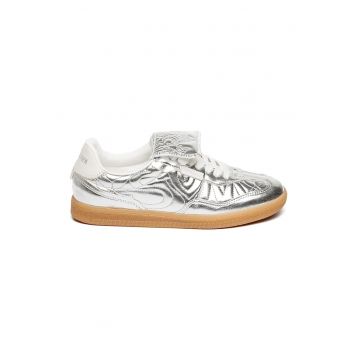 Pantofi sport de piele cu cusaturi decorative