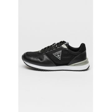 Pantofi sport de plasa si material sintetic cu logo