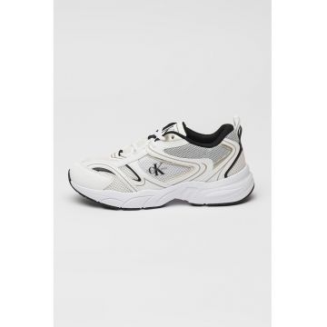 Pantofi sport demiwedge cu garnituri din material sintetic