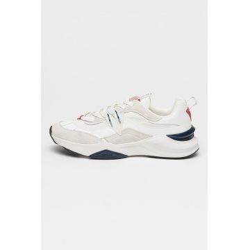 Pantofi sport din material textil cu garnituri de piele intoarsa