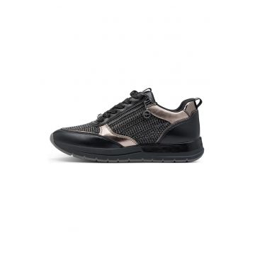 Pantofi sport din material textil cu garnituri din piele ecologica