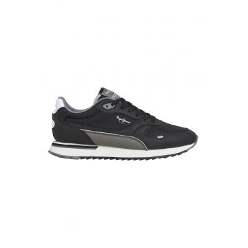Pantofi sport cu talpa wedge si material sintetic