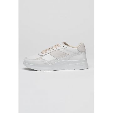 Pantofi sport de piele Jet Runner - Alb/Gri deschis