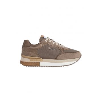 Pantofi sport din piele ecologica cu garnituri din piele intoarsa