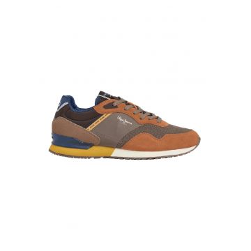 Pantofi sport low-cut cu garnituri din piele intoarsa
