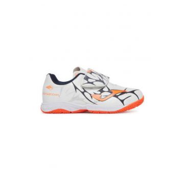 Ghete de fotbal unisex  SCJS2502INV - Piele ecologica - Alb - Alb