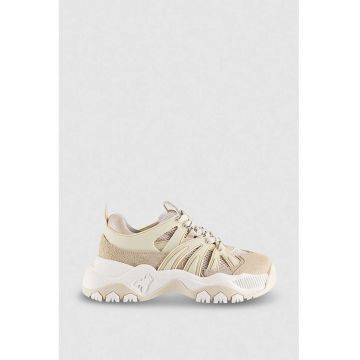 Pantofi sport cu talpa fly logo - Bej -