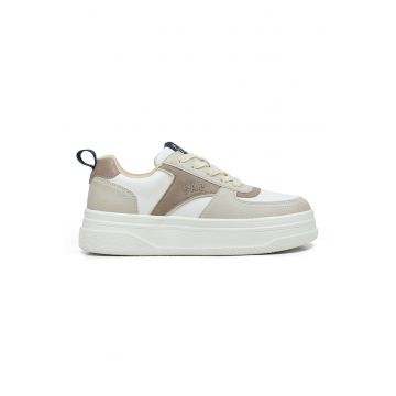 Pantofi sport de piele ecologica cu sireturi