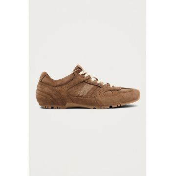 Pantofi sport din piele intoarsa cu detalii perforate