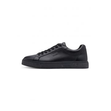 Pantofi sport uni de piele cu logo