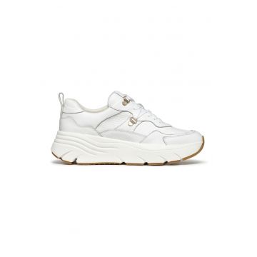 Pantofi sport de piele cu varf rotund