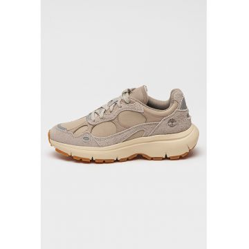Pantofi sport demi-wedge cu garnituri de piele intoarsa Hazel Lane