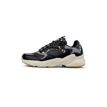 Pantofi sport demi-wedge cu garnituri din material sintetic