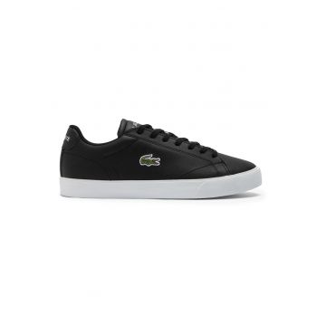 Pantofi sport din piele cu garnituri din material sintetic - Negru