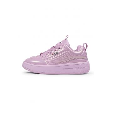 Pantofi sport flatform cu aspect metalic