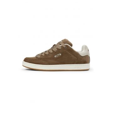 Pantofi sport flatform low-cut din piele intoarsa
