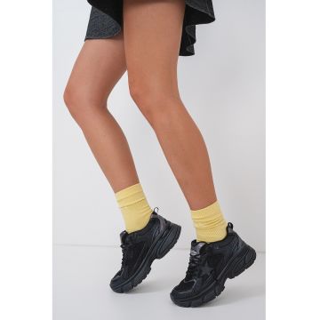 Pantofi sport Lightstar din piele cu talpa demi-wedge