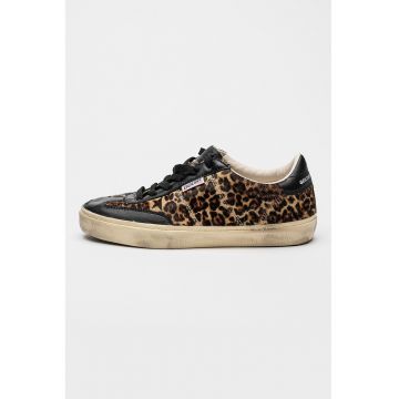 Pantofi sport de piele cu detalii din piele cu par scurt Soulstar