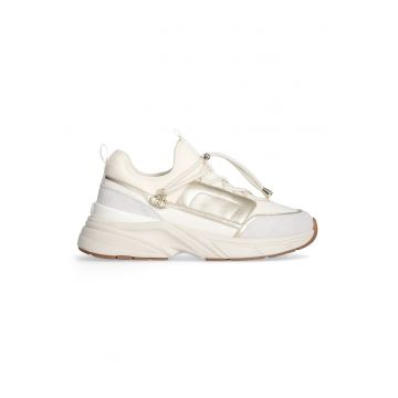 Pantofi sport de piele cu insertii de material textil