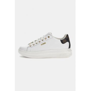 Pantofi sport de piele ecologica cu garnituri de piele