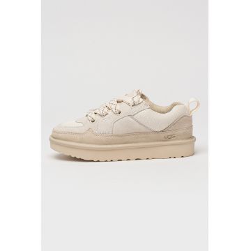 Pantofi sport de piele intoarsa cu garnituri de plasa