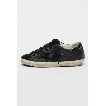 Pantofi sport din piele cu garnitura din piele intoarsa Super Star Classic