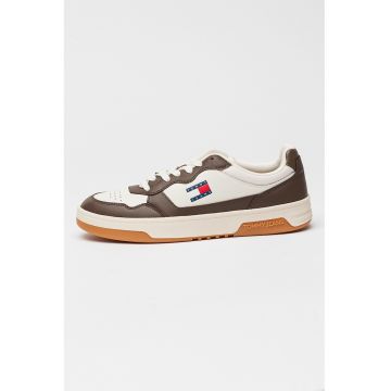 Pantofi sport din piele cu garnituri contrastante