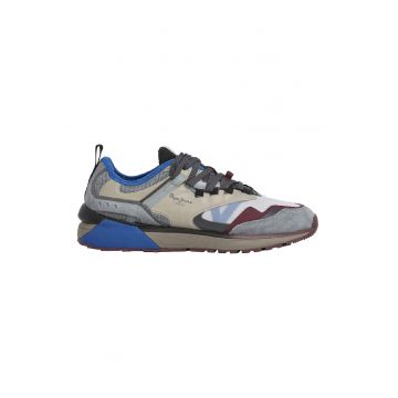 Pantofi sport din piele ecologica cu garnituri din piele intoarsa