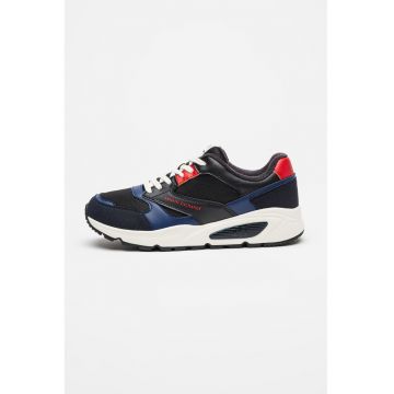 Pantofi sport din piele ecologica cu insertii din plasa