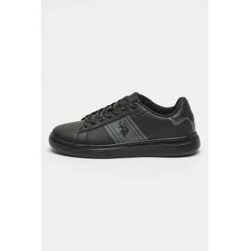 Pantofi sport din piele ecologica cu logo