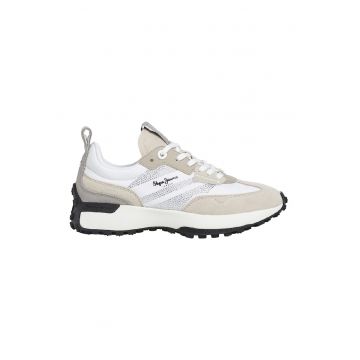 Pantofi sport din piele intoarsa cu aplicatii cu strasuri