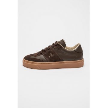 Pantofi sport din piele intoarsa cu insertii din piele