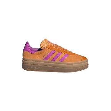 Pantofi sport din piele intoarsa cu talpa flatform si garnituri din material sintetic Gazelle Bold