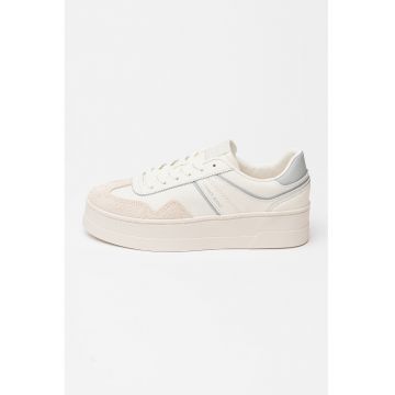 Pantofi sport flatform din piele