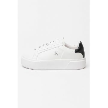 Pantofi sport flatform din piele cu logo