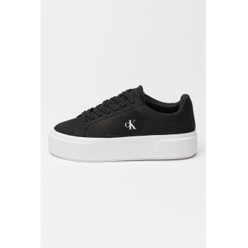 Pantofi sport flatform din piele intoarsa