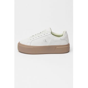 Pantofi sport flatform din piele intoarsa