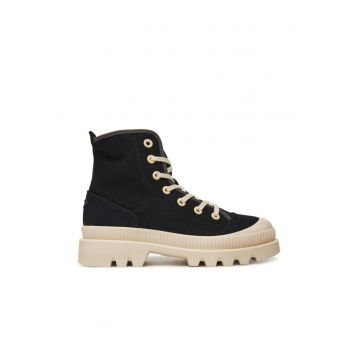 Pantofi sport dama - 251SC305DCT3541 -  Piele naturala - Negru - Negru