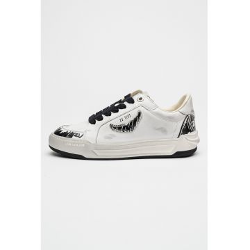 Pantofi sport din piele cu aspect uzat