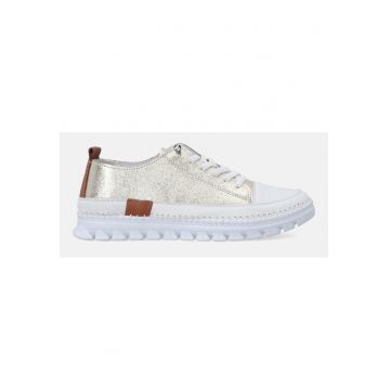 Pantofi sport din piele cu cusaturi decorative