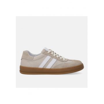 Pantofi sport din piele - cu garnituri de piele intoarsa si perforatii