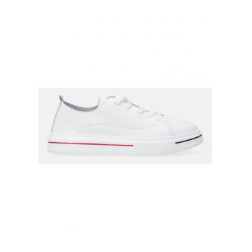 Pantofi sport din piele cu varf rotund