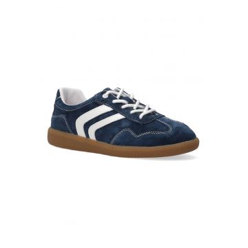 Pantofi sport din piele intoarsa cu cusaturi contrastante