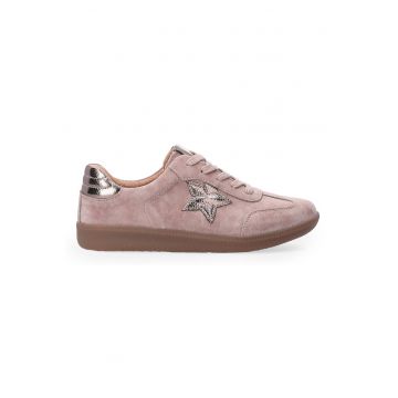 Pantofi sport din piele intoarsa cu detaliu cu stea