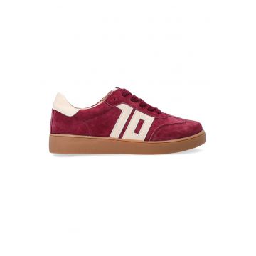 Pantofi sport din piele intoarsa cu garnituri de piele naturala