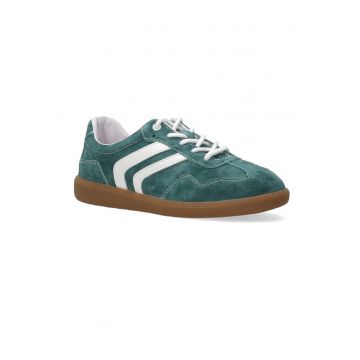 Pantofi sport din piele intoarsa cu garnituri de piele