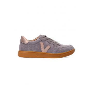Pantofi sport din piele intoarsa cu garnituri din piele