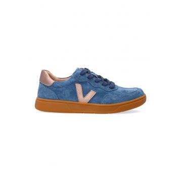 Pantofi sport din piele intoarsa cu garnituri din piele