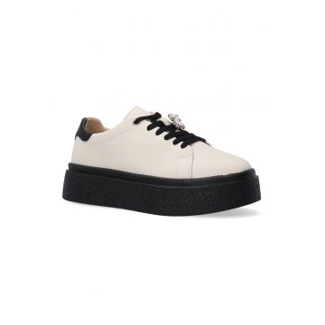 Pantofi sport din piele naturala cu aspect texturat
