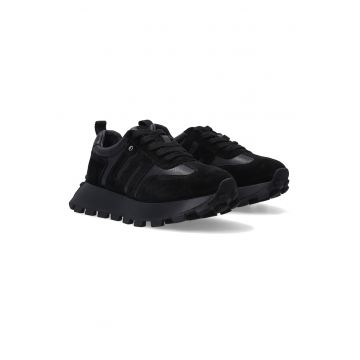 Pantofi sport din piele naturala cu insertii din piele intoarsa